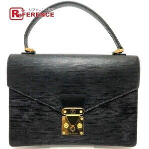 Louis Vuitton Epi Concorde Bag Leather Black Business Handbag